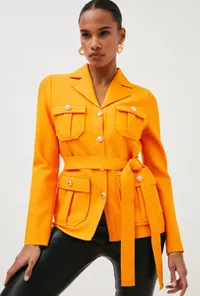 Knit Utility Belted Jacket,&nbsp;Was £155, Now £162| Karen Millen&nbsp;