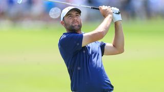 Scottie Scheffler takes a shot during the Arnold Palmer Invitational