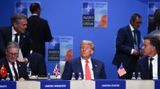 US President Donald Trump is seen at the plenary session during the 76th NATO Summit in the World Forum in The Hague, Netherlands on June 25th, 2025. 