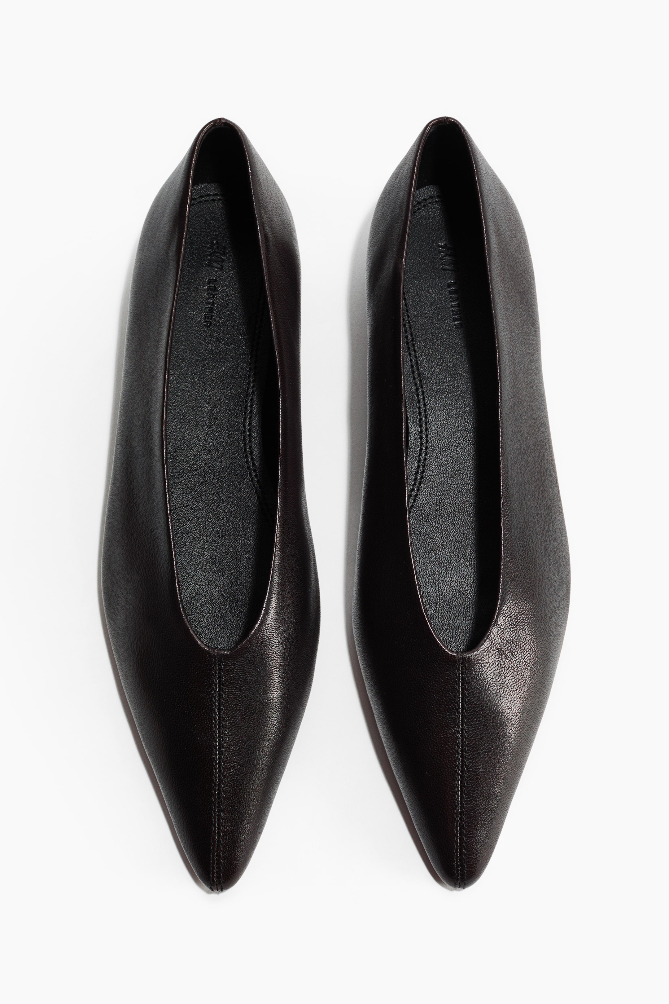 Leather Ballet Pumps - Dark Brown