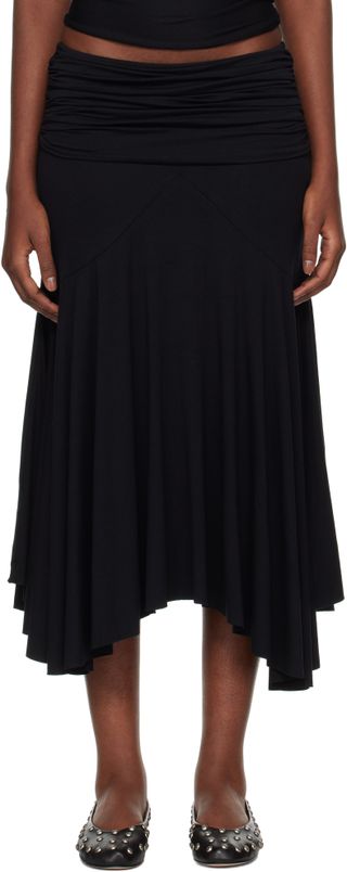 Black Fortuna Midi Skirt