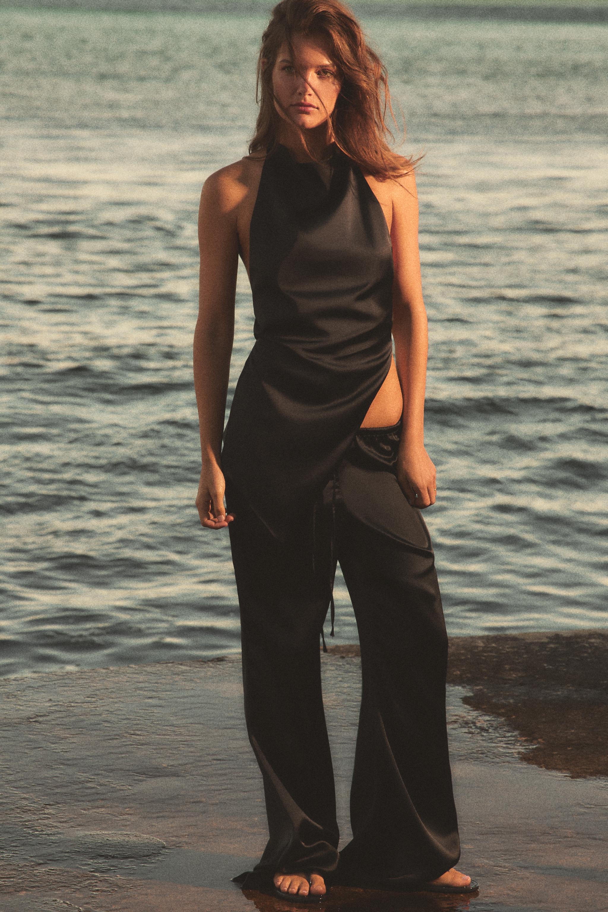 Satin Trousers With Drawstrings