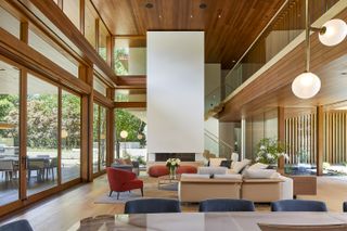Happy Valley House spacious living space with timber and glazed openings