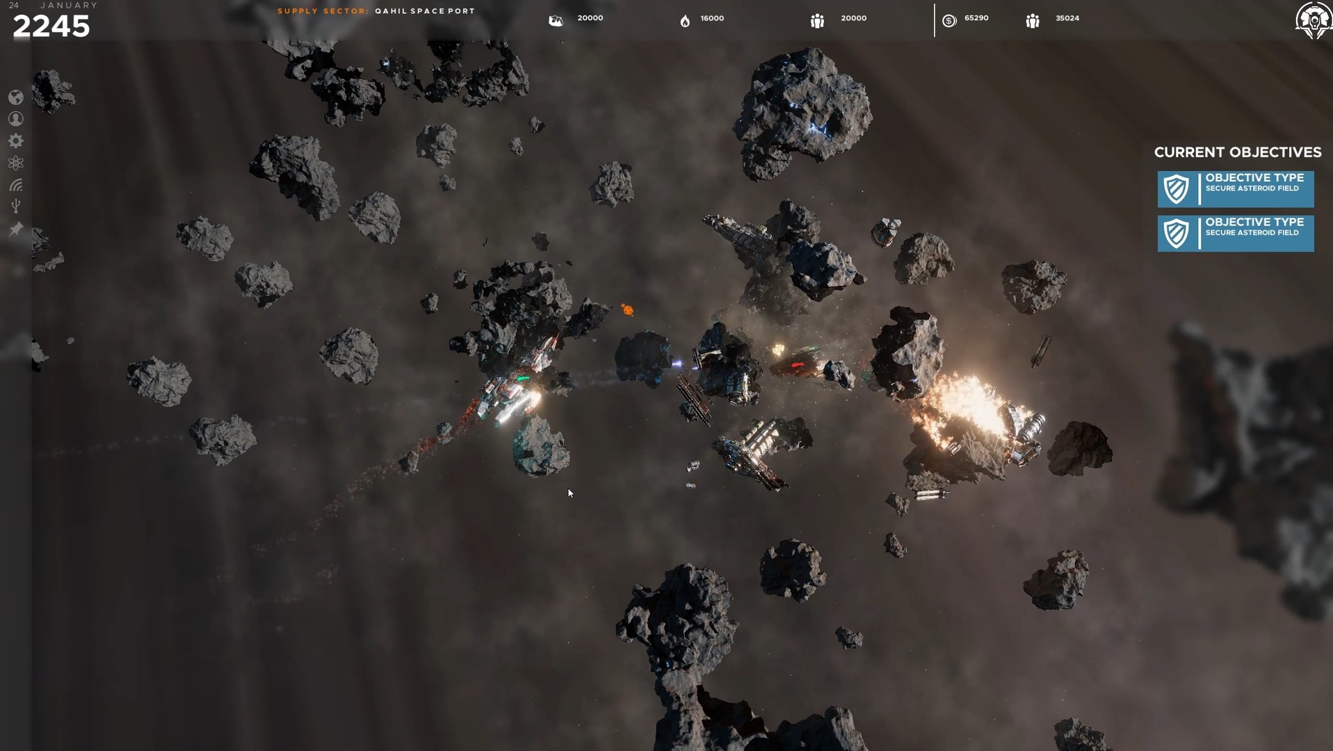 In-development image from space RTS Falling Frontier.