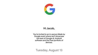 Made by Google August 13, 2024 Event Invite