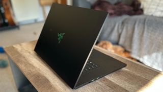 Razer Blade 18 gaming laptop with lid at the back