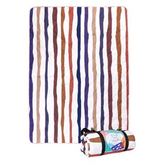 Rainbow striped picnic blanket