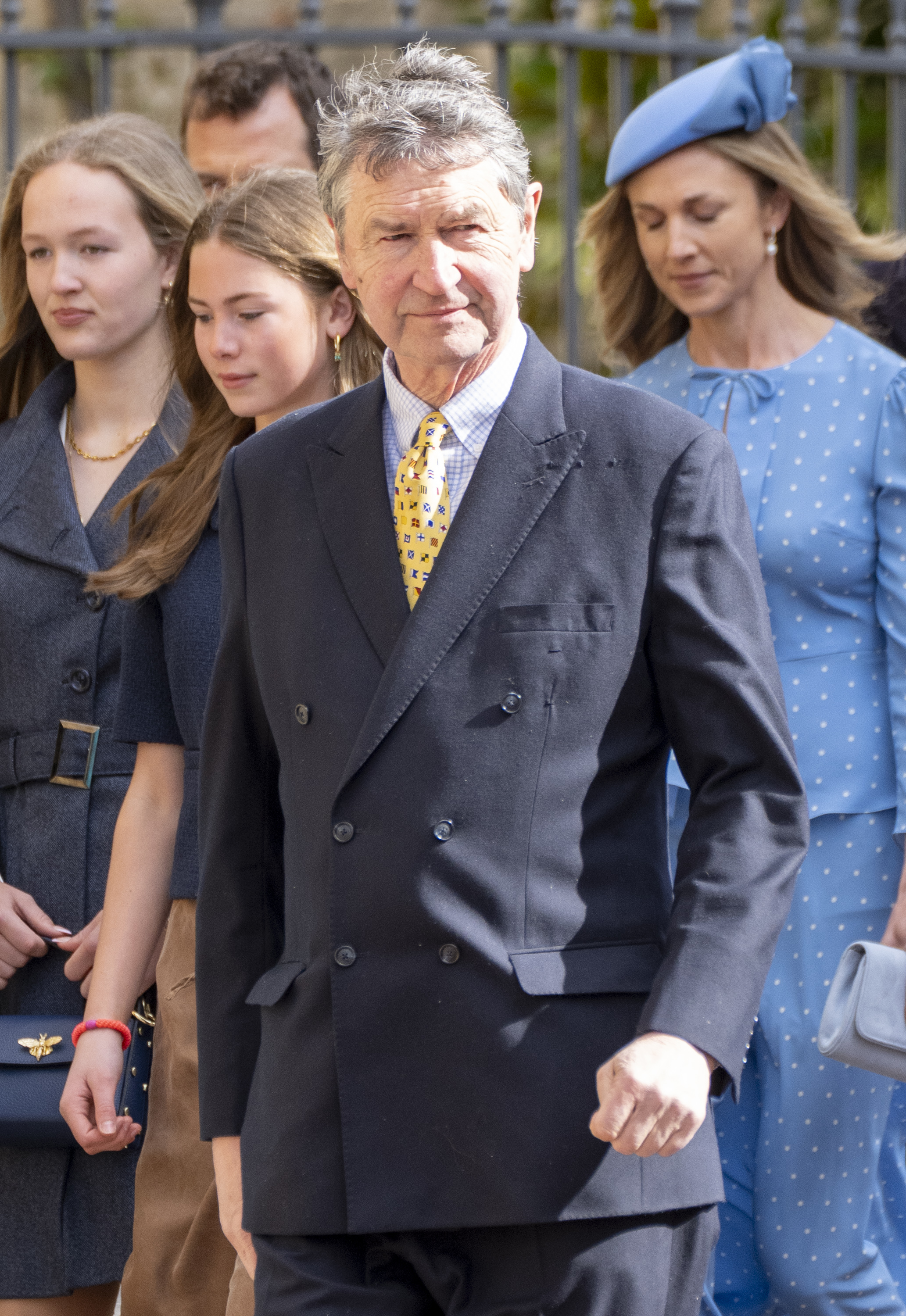 Peter Phillips and Harriet Sperling attend the 2026 Easter Matins Service at St George's Chapel on April 5, 2026 in Windsor, England