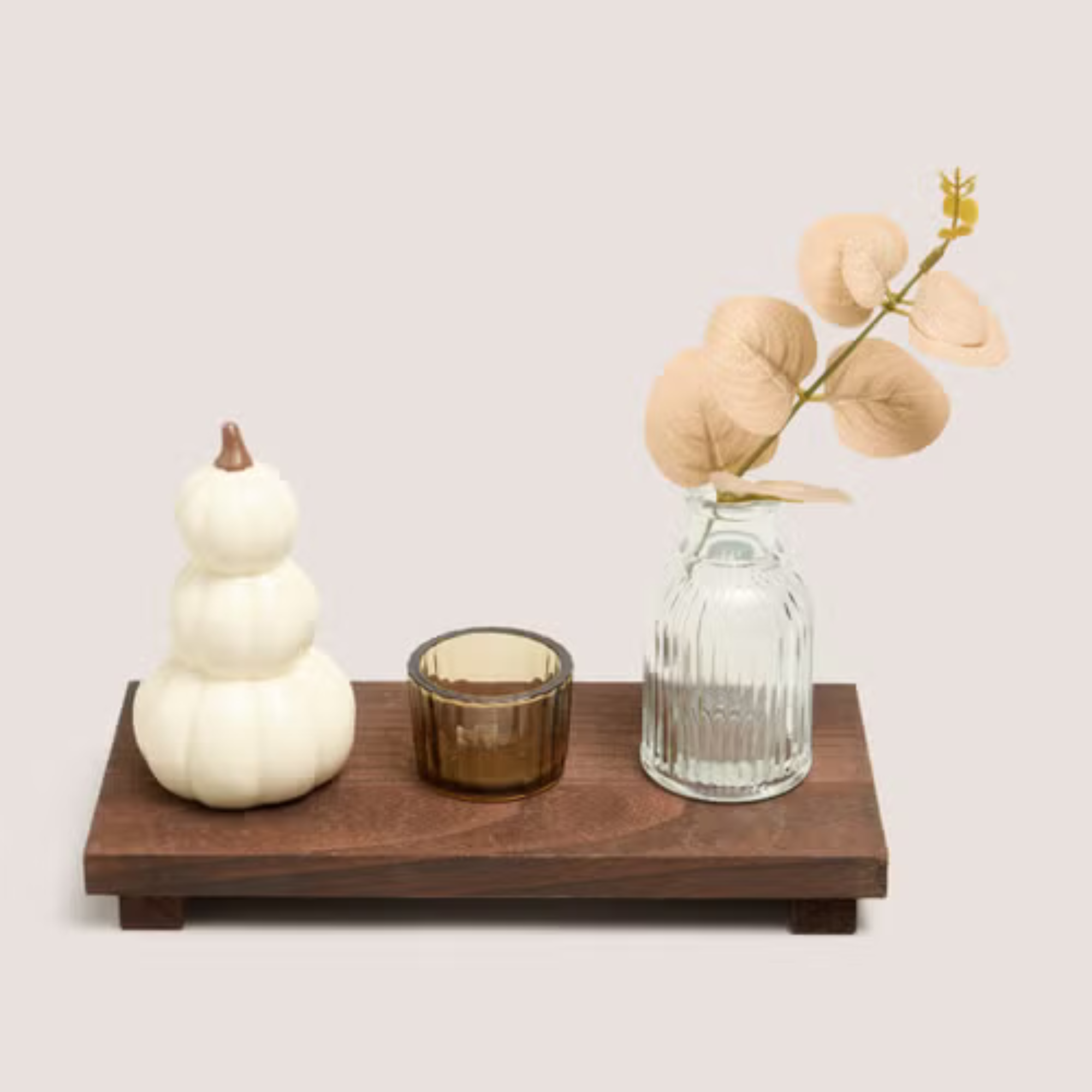 Cream Pumpkin Candle Holder Garden