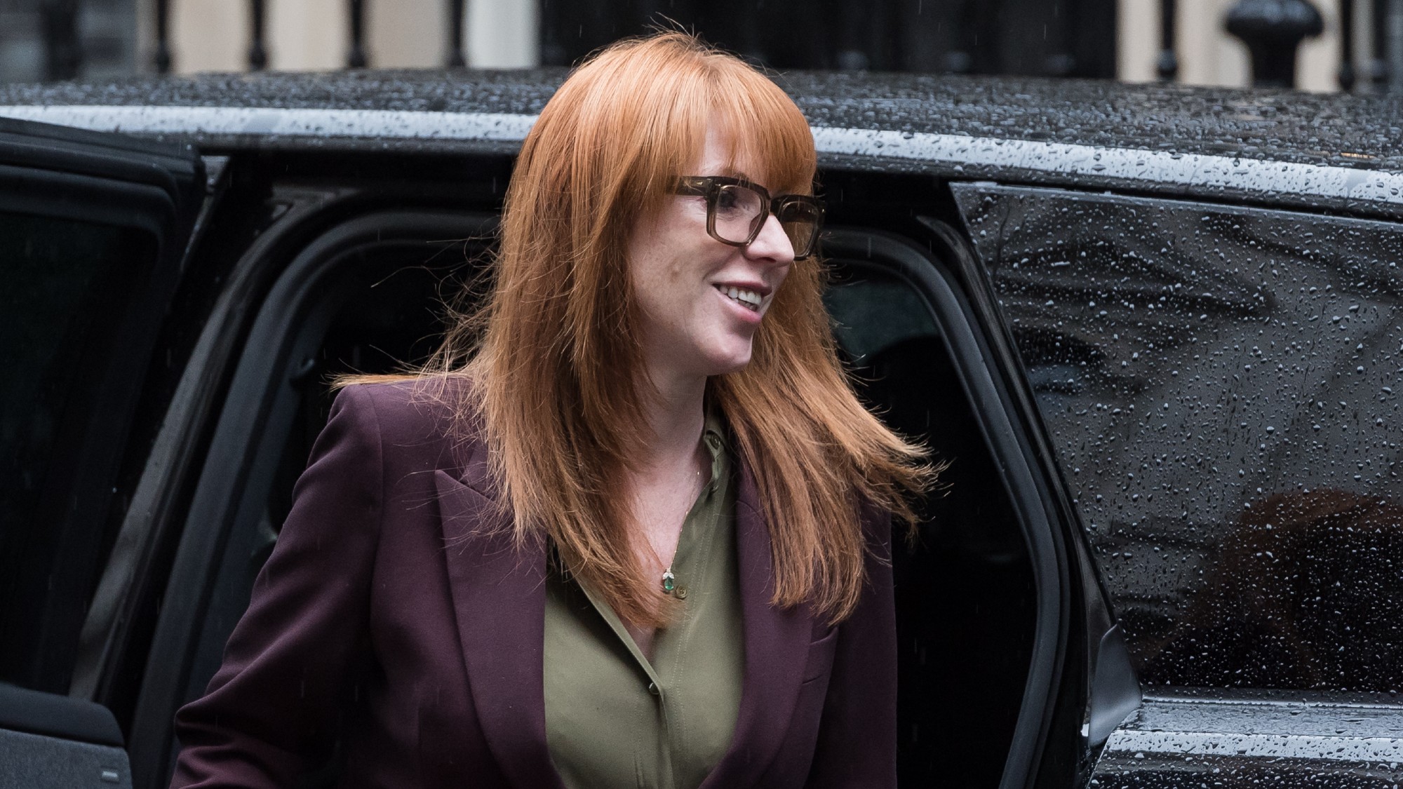 Angela Rayner getting into a car following a cabinet meeting