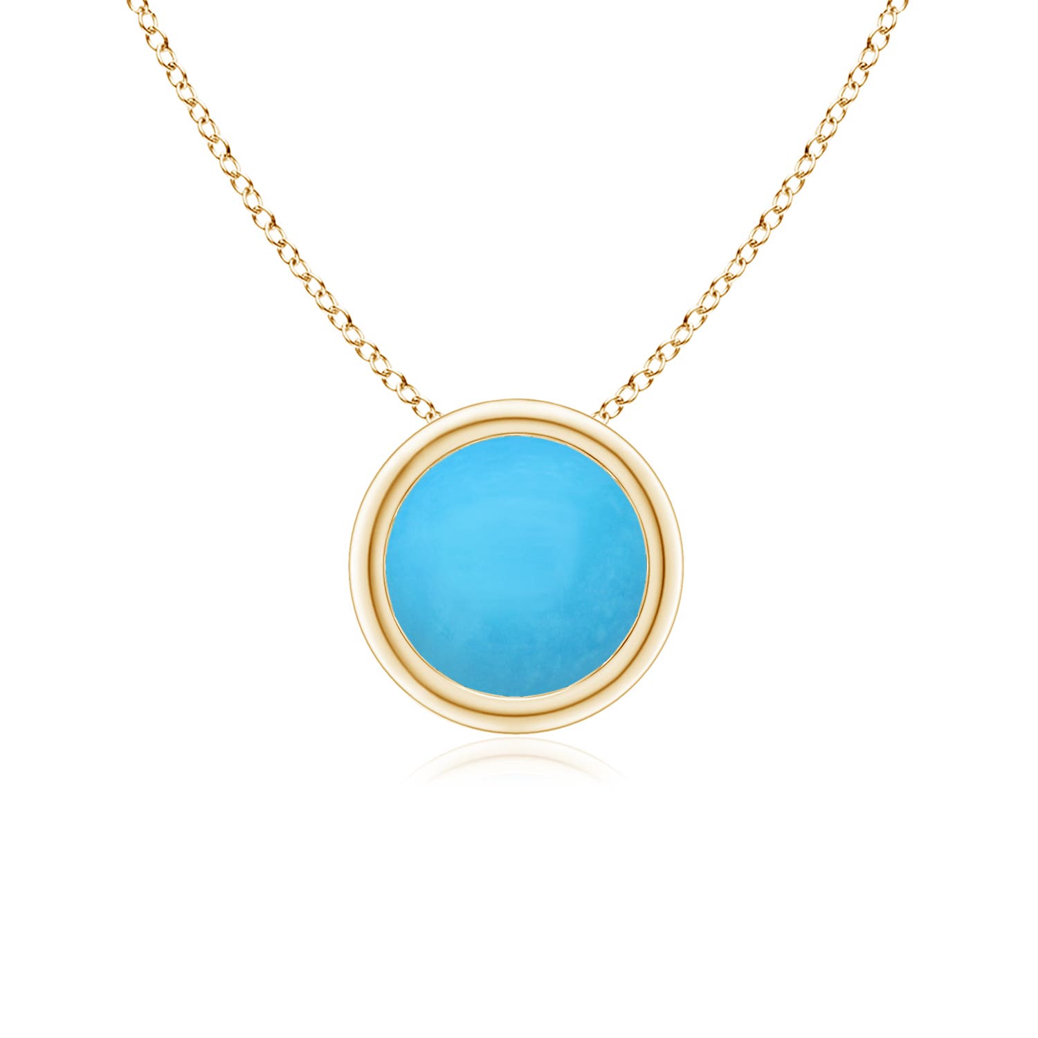 Bezel-Set Round Turquoise Solitaire Pendant