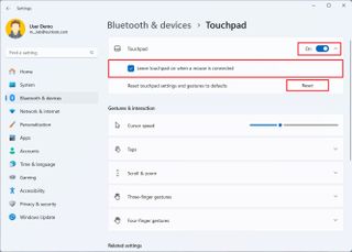Windows 11 enable touchpad