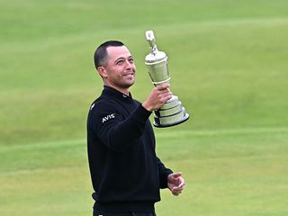 Xander Schauffele with the Claret Jug after winning the 2024 Open Championship