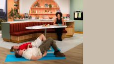 Dr Zoe Williams instructing Ben and Cat how to do lying down exercises on ITV