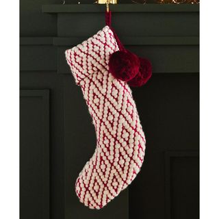 A red and white wool stocking