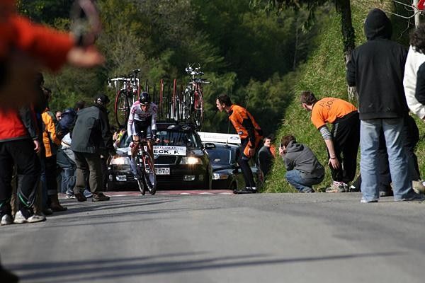 Fans willed on Frank Schleck (Team CSC) as he rode to 17th spot.