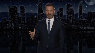 Jimmy Kimmel delivering his monologue on Jimmy Kimmel Live!