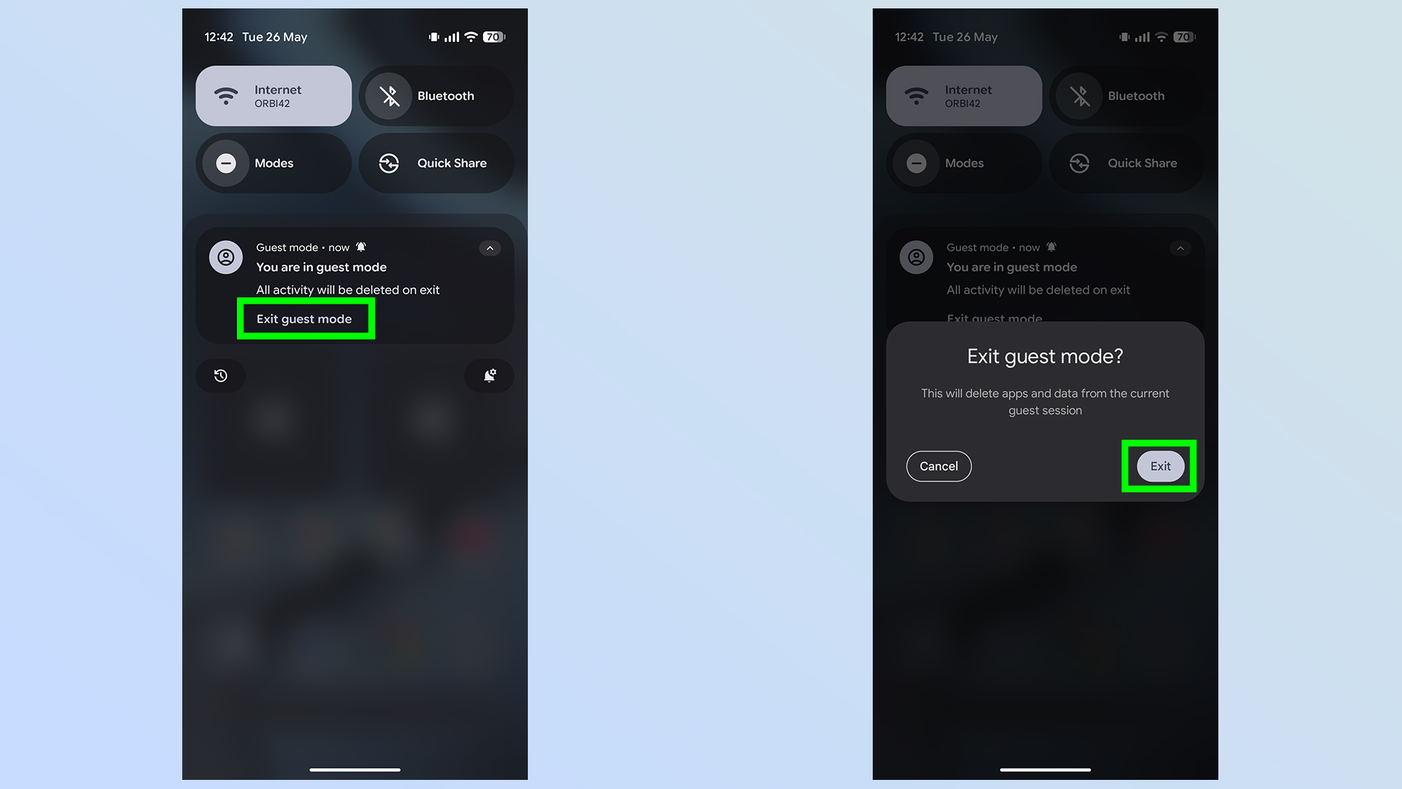 how to enable guest mode on android phones