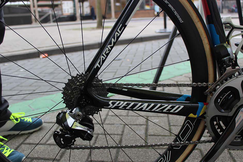 Roval wheels on World champion Peter Sagan's Specialized S-Works Tarmac