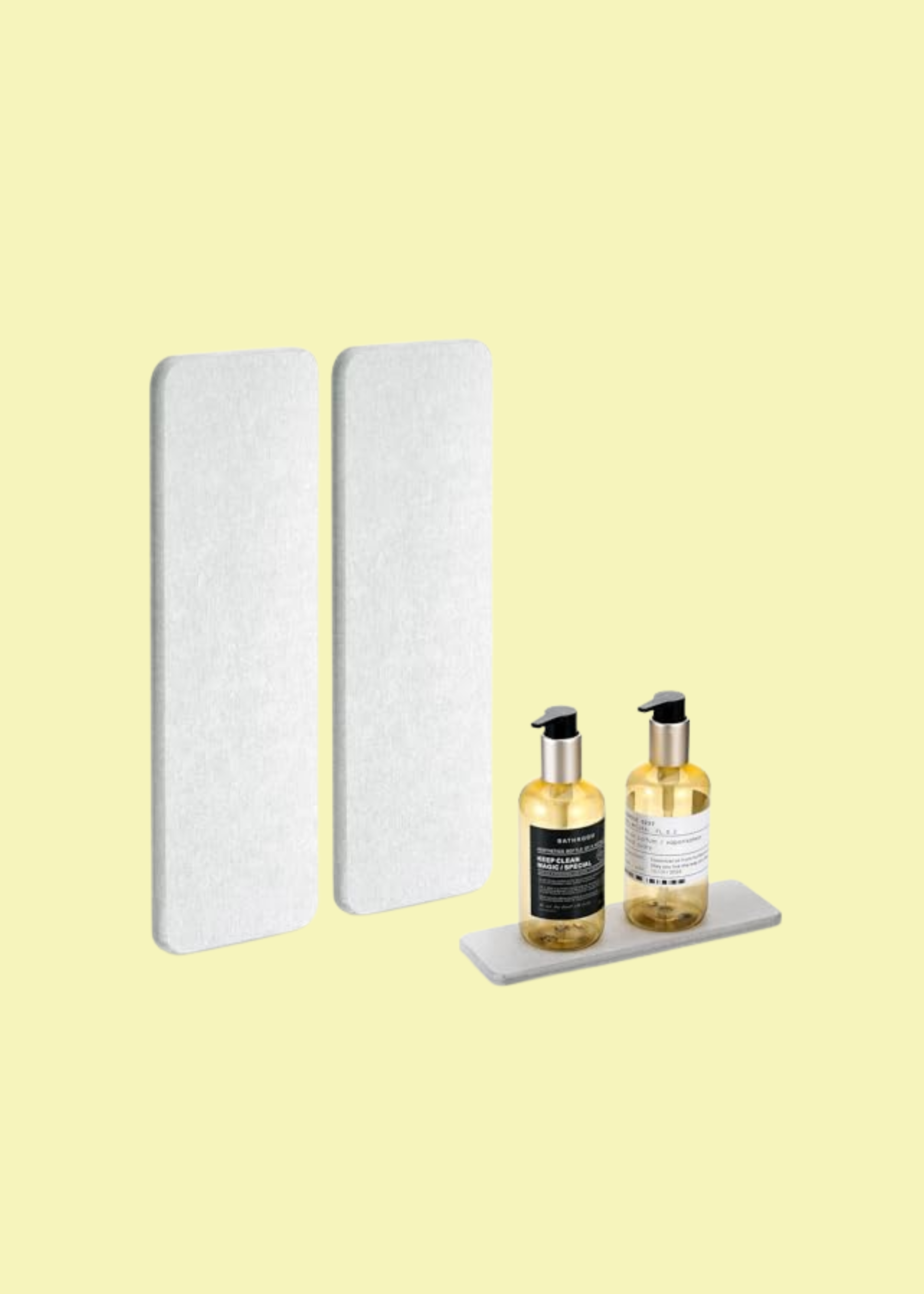 Hahorpa 2 Pieces Diatomite Marble Stone Drying Mat for Kitchen Sink, Water Absorption &amp;amp; Moisture-Removing, Quick Dry Stone Faucet Mat for Kitchen Water Sink,bathroom Vanity, 22 X 7cm