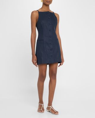 Ambra Button-Front Mini Dress