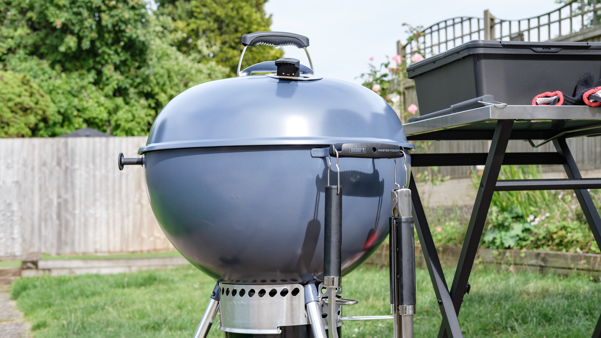 The Weber Master-Touch on a lawn
