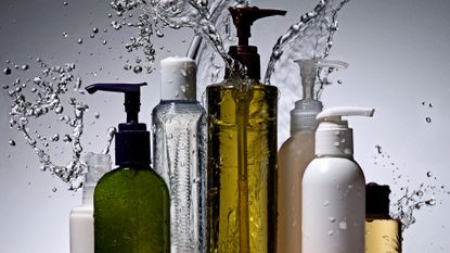 Bottles of beauty products