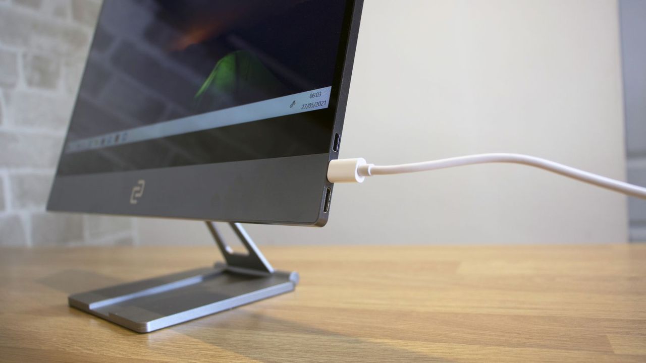 A closeup of the Espresso Display 15 ports