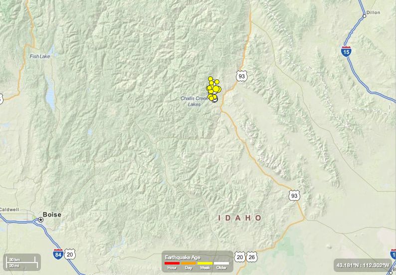 Idaho earthquake swarm