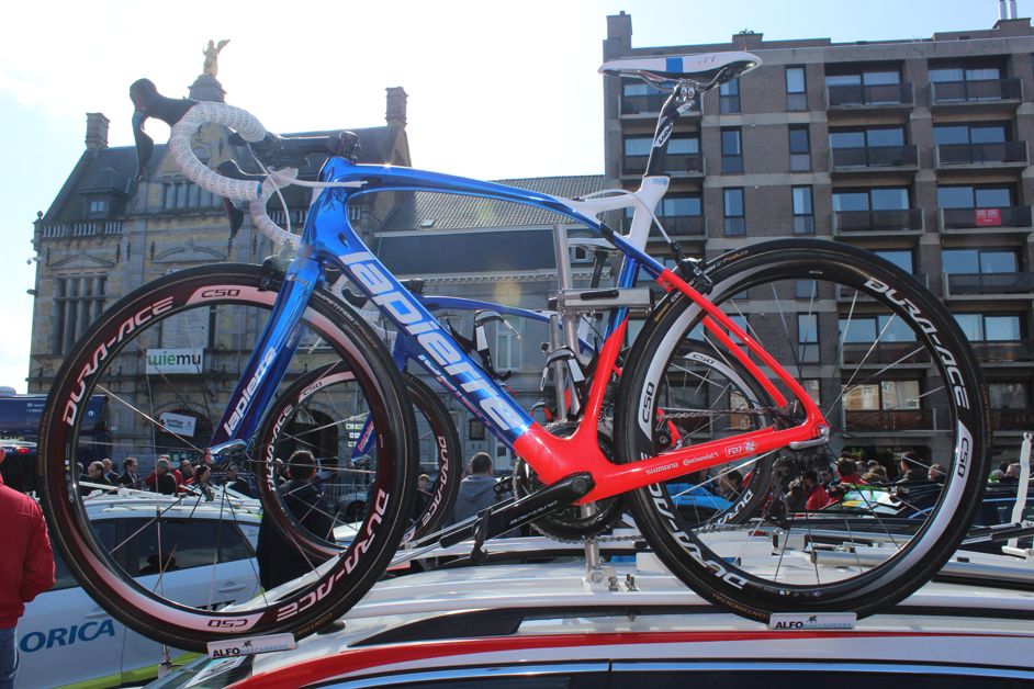 One of FDJ's glossy spare Lapierre's