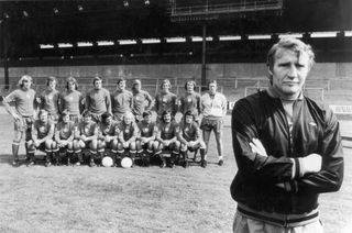 Malcolm Allison with his Crystal Palace team in August 1973.