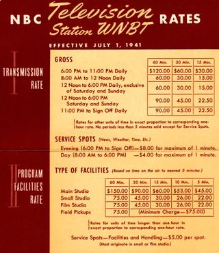 First TV ad rate card