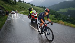 Richard Carapaz attacks on stage eight of the Tour de France