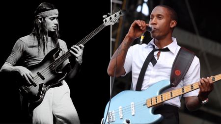 Jaco Pastorius performing with Weather Report at the Auditorium Theater in Chicago, Illinois, February 9, 1980. Singer Raphael Saadiq performs during the 2010 Lollapalooza music festival.