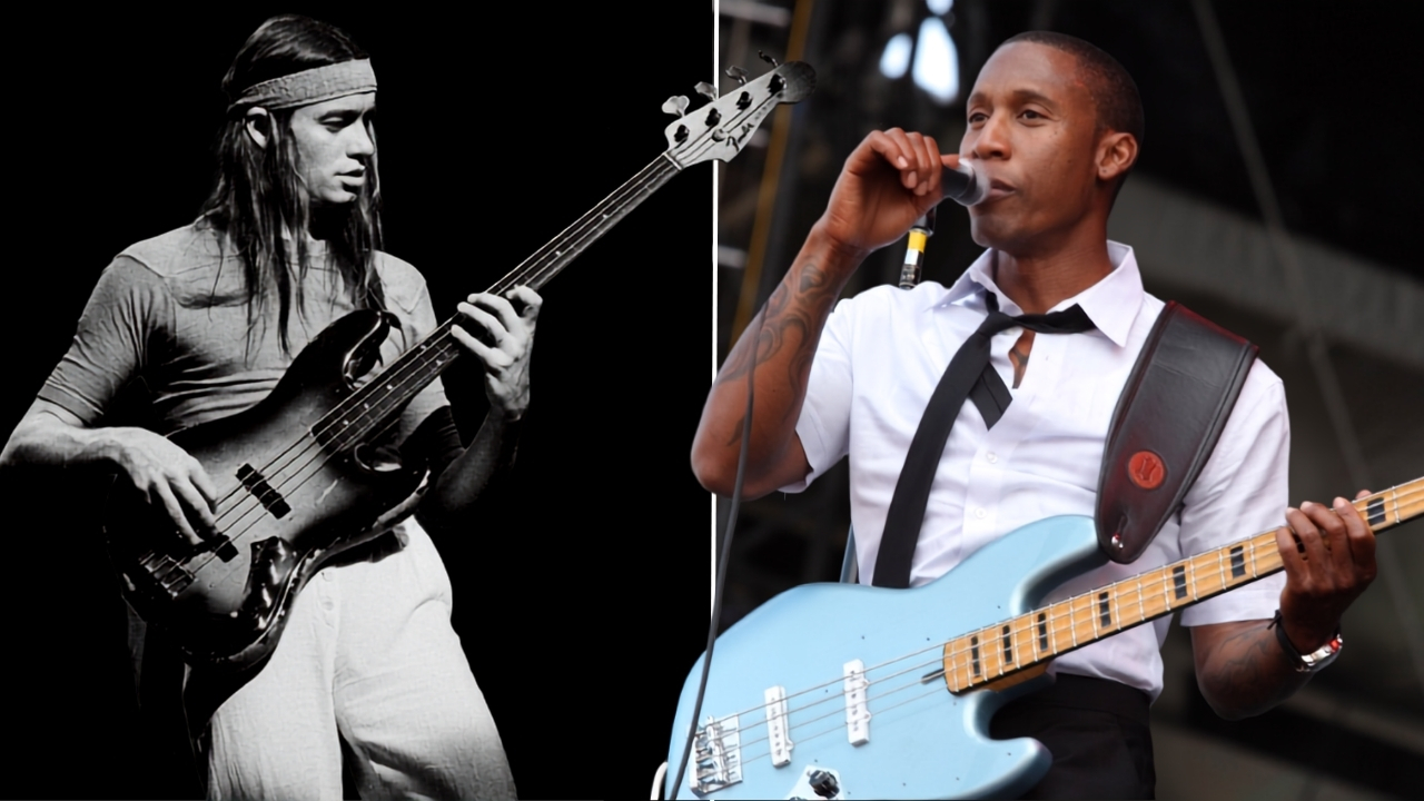 Jaco Pastorius performing with Weather Report at the Auditorium Theater in Chicago, Illinois, February 9, 1980. Singer Raphael Saadiq performs during the 2010 Lollapalooza music festival.