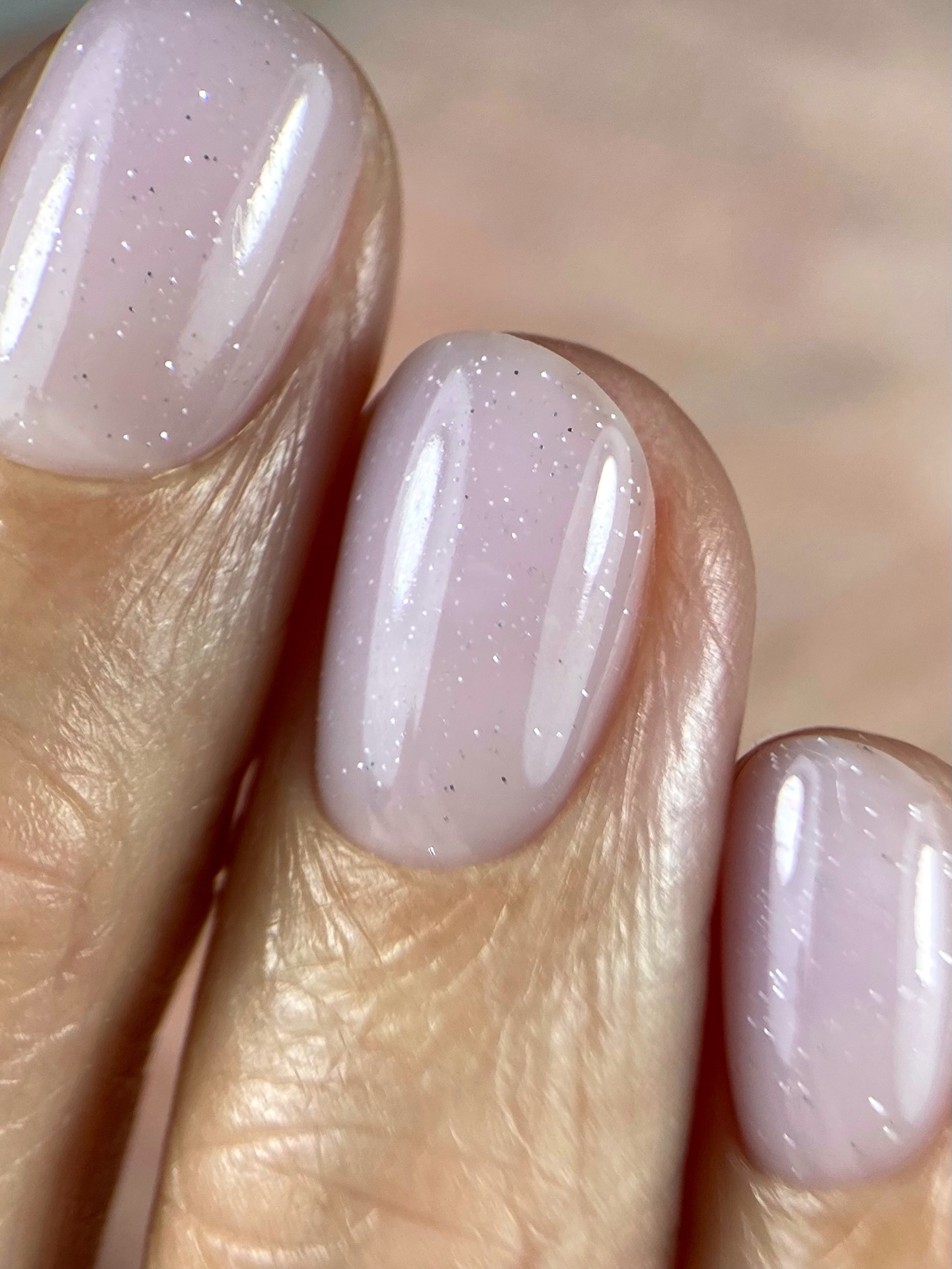 Fine shimmer polish.