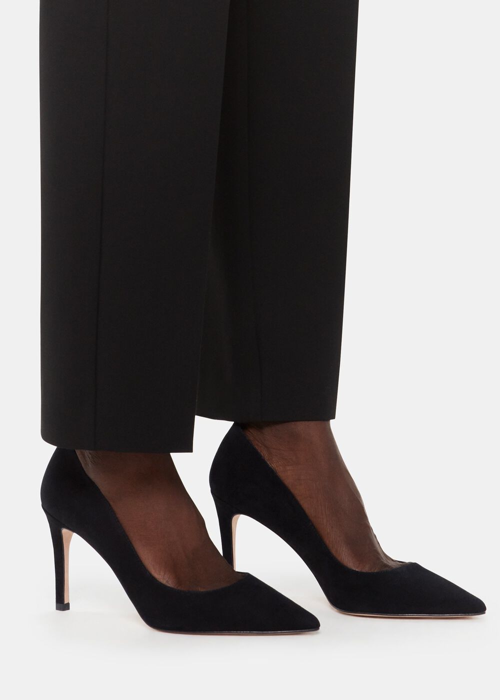 Black Corie Suede Heeled Pump