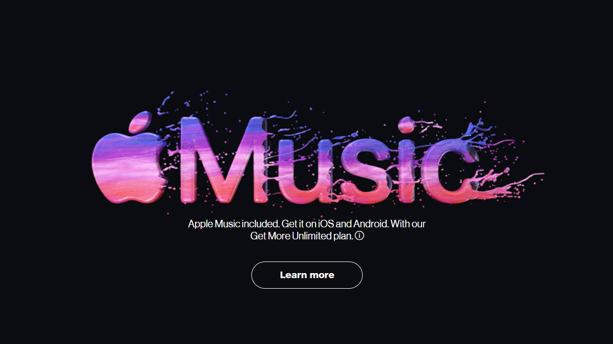 Логотип Apple Music для бесплатной пробной версии на Verizon