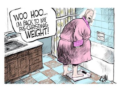 Editorial cartoon holiday weight gain