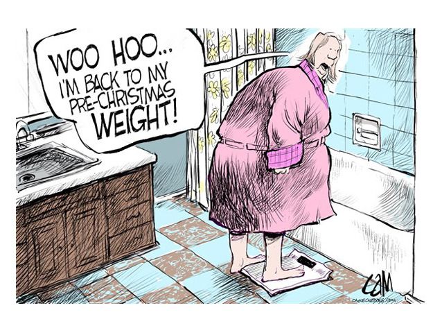 Editorial cartoon holiday weight gain