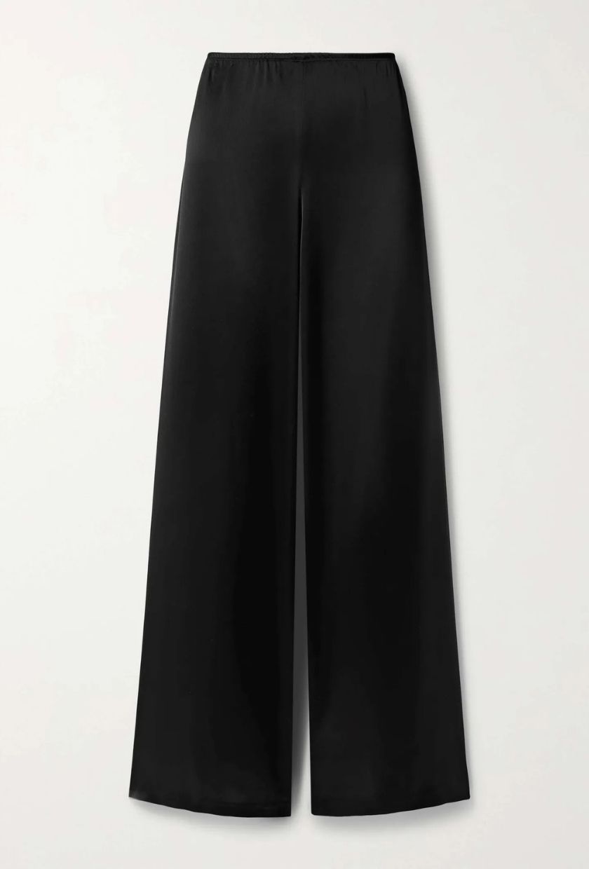 LESET, Barb Satin Wide-Leg Pants