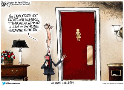 Political cartoon U.S. Hillary Debate 2016