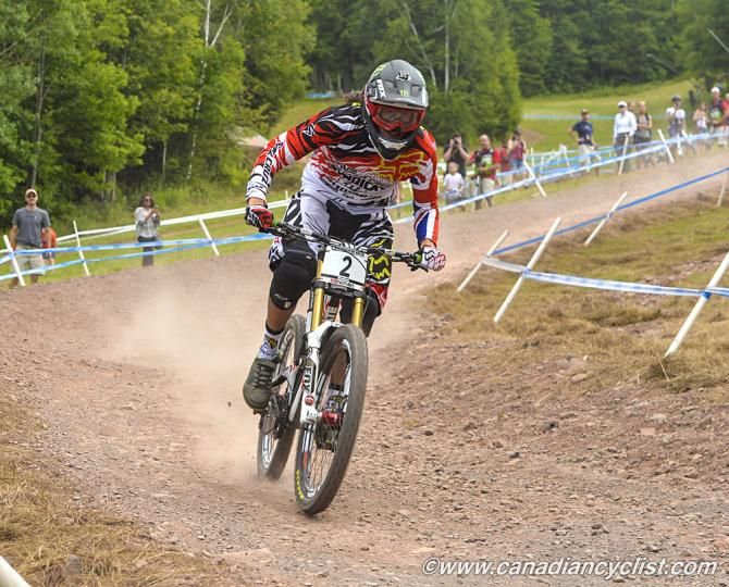 Josh Bryceland (Santa Cruz Syndicate) on his way to winning the downhill World Cup in Windham