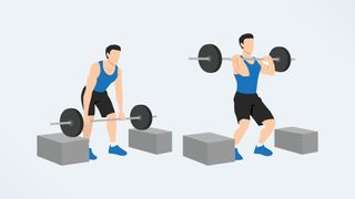 an illo of a man doing a power clean