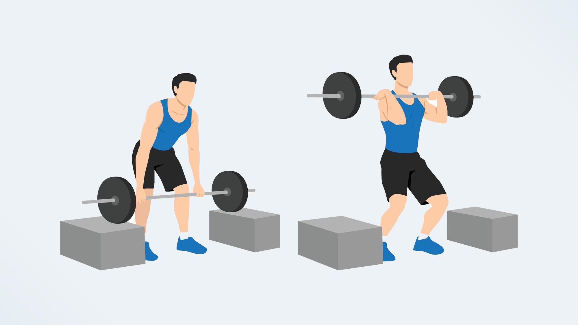 Illustration of a man doing a power clean