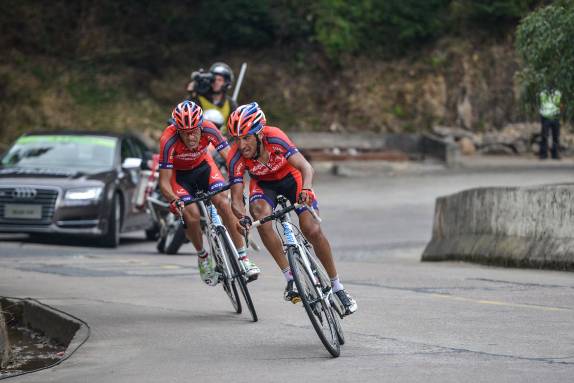 On the final climb of stage 4