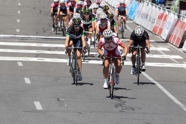 Early in the race, Rebecca Werner (Specialized SA) attacked, but was marked