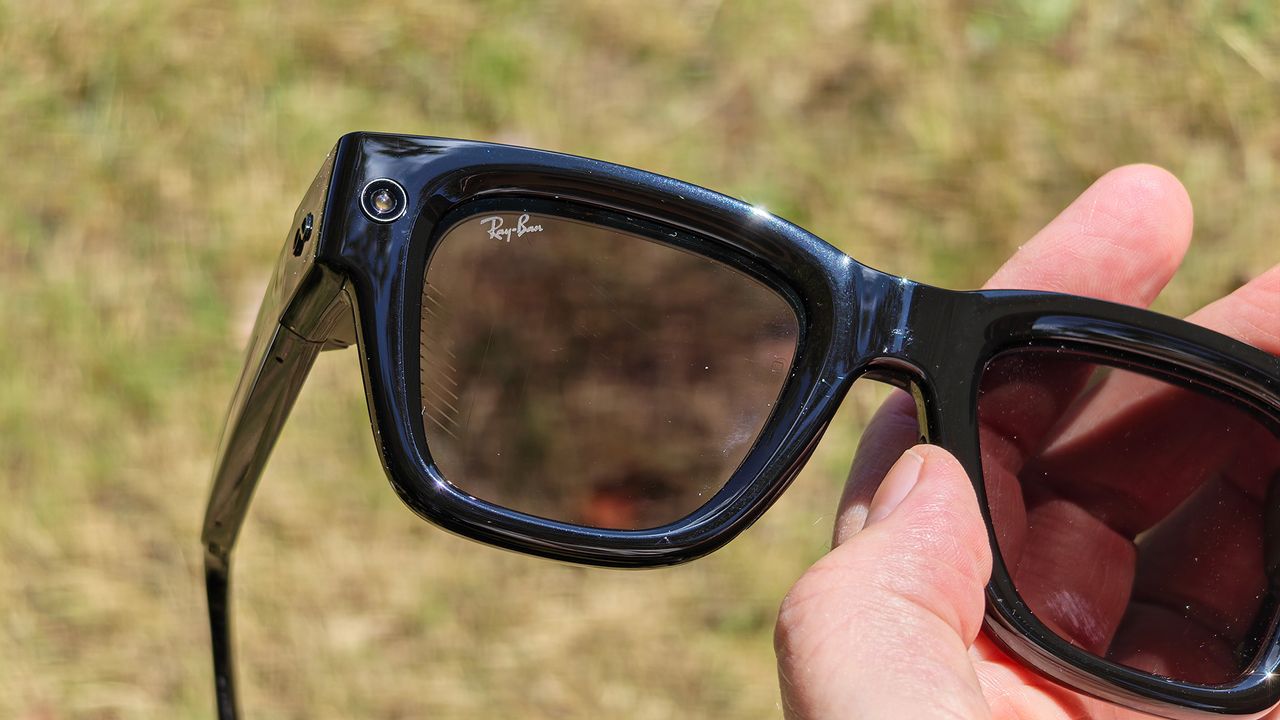 Looking close-up at Meta Ray-Ban Display smart glasses