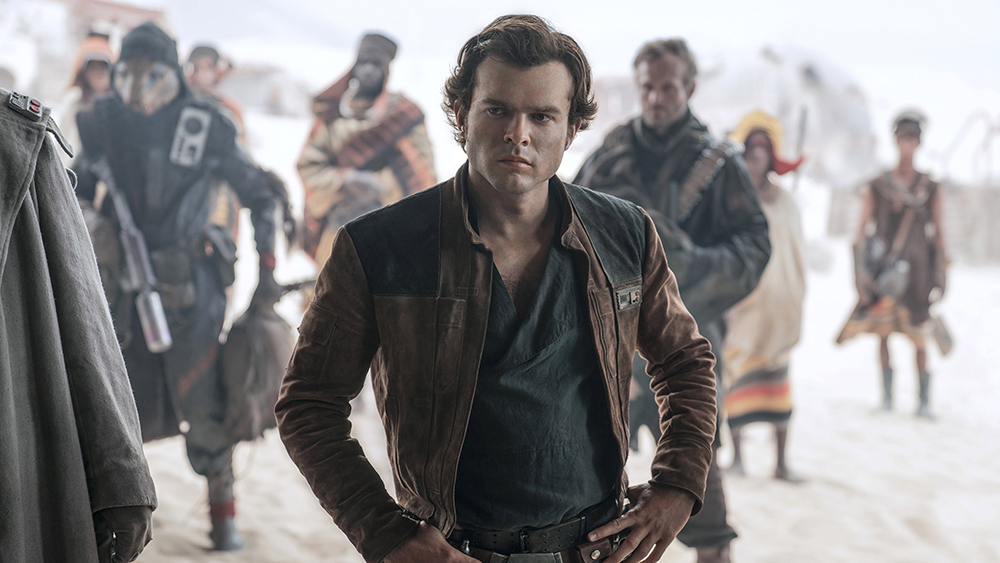 Han Solo character walking through a crowd
