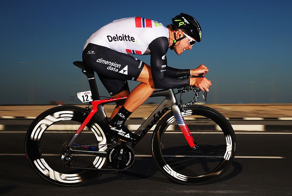 Edvald Boasson Hagen (Dimension Data) wins Tour of Qatar time trial